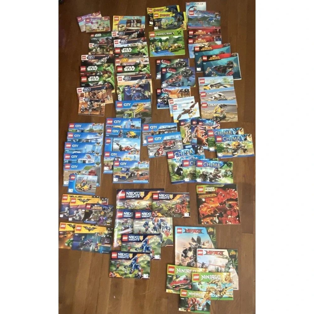 Lot of (75) Lego building manuals ONLY, NO BRICKS China Ninjago Nexo Star Wars